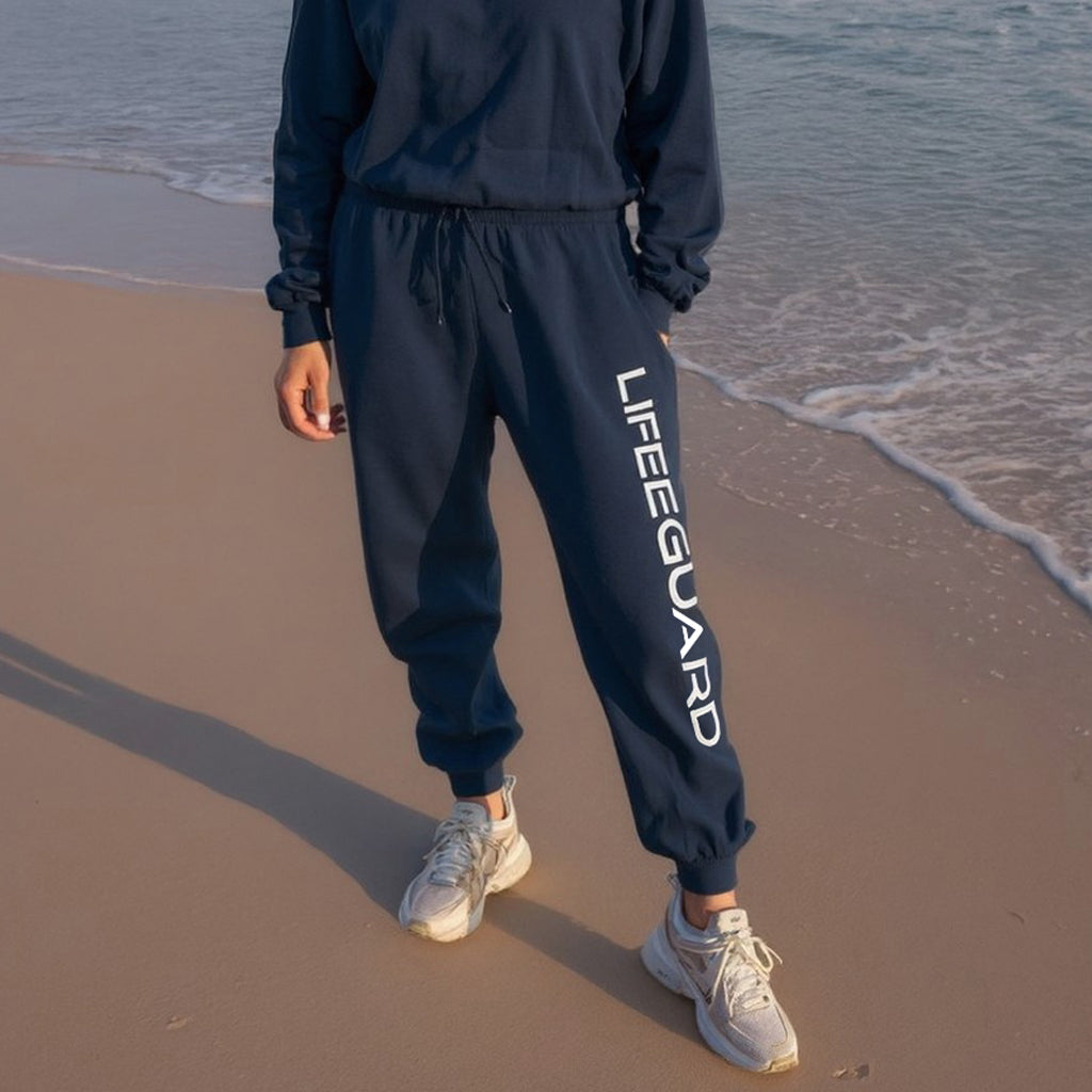 Pantalone tuta UNISEX in cotone per sport, lavoro e tempo libero Lifeguard bagnino di salvataggio e assistente bagnanti