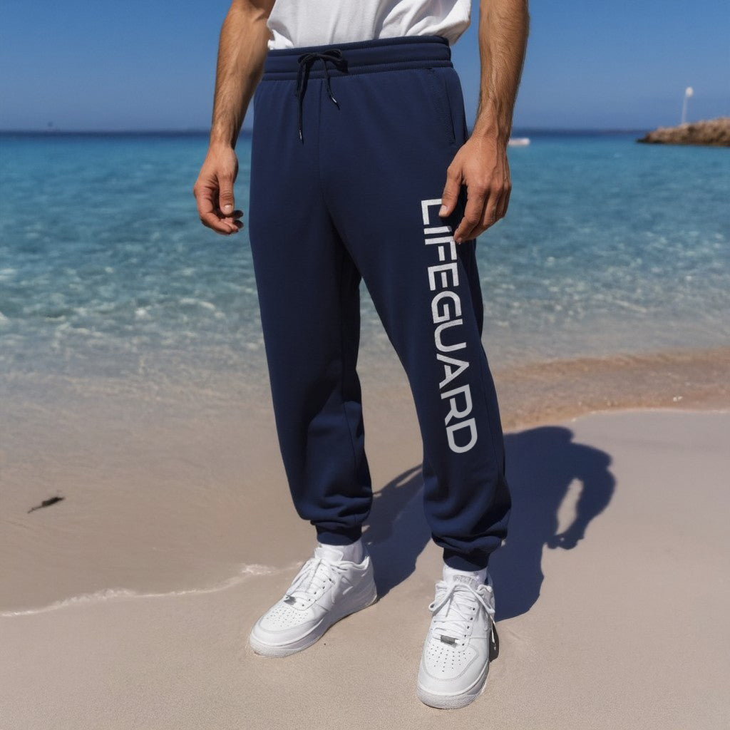 Pantalone tuta UNISEX in cotone per sport, lavoro e tempo libero Lifeguard bagnino di salvataggio e assistente bagnanti