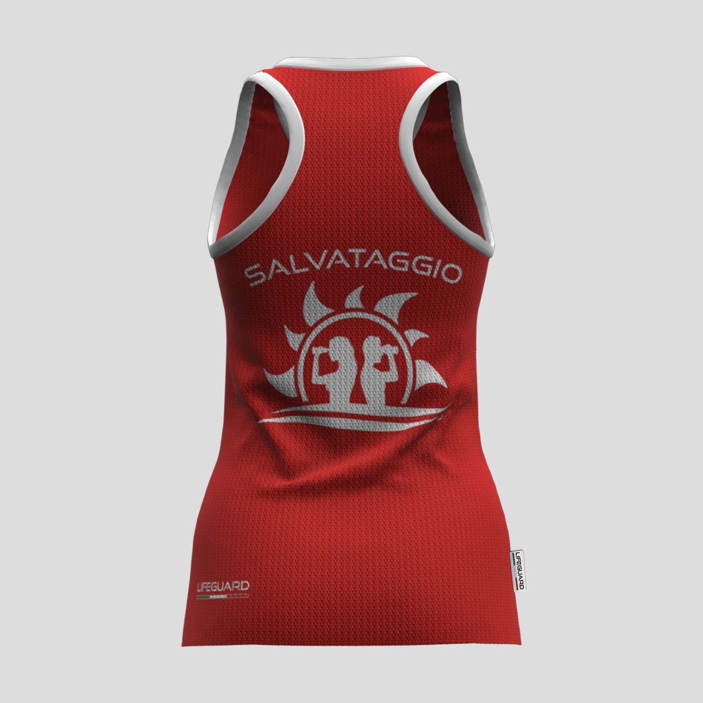 Canotta canottiera smanicata donna per bagnino di salvataggio e assistente bagnanti Lifeguard