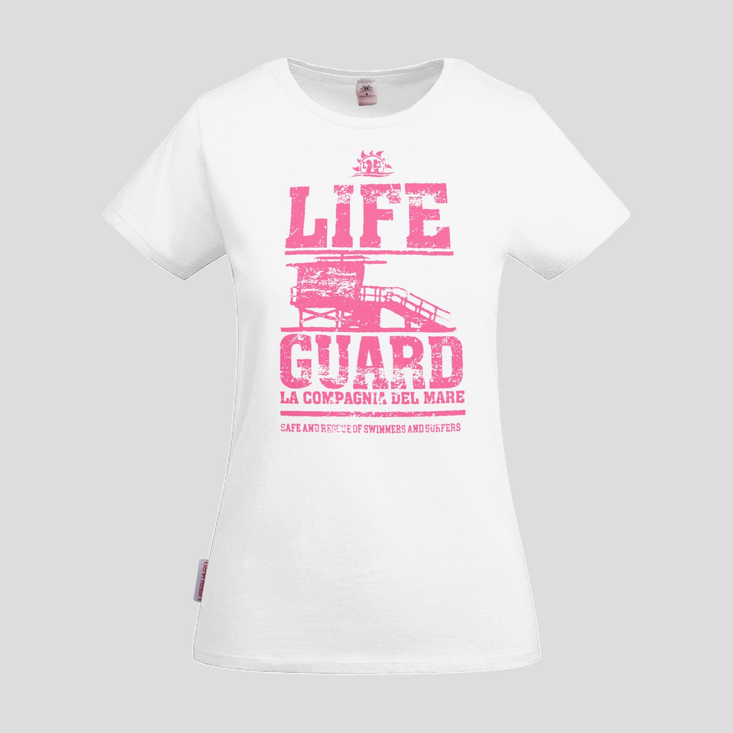 T-shirt DONNA maglia manica corta in cotone elasticizzato per sport, tempo libero lifestyle Lifeguard col. Bianco