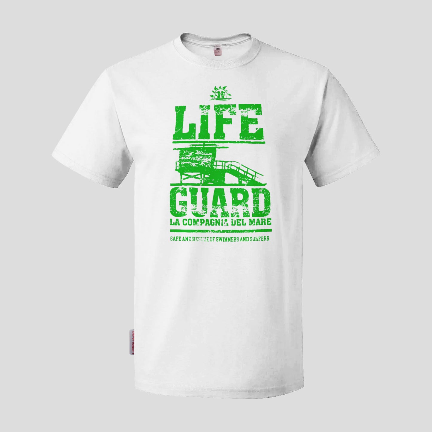 T-shirt UOMO maglia manica corta in cotone elasticizzato per sport, tempo libero lifestyle Lifeguard col. Bianco