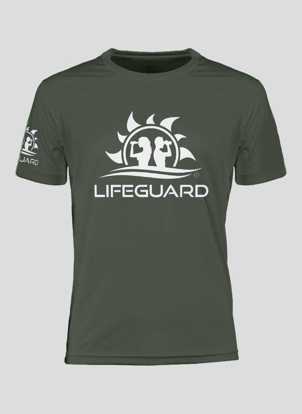 T-shirt maglietta manica corta tessuto tecnico traspirante leggero per sport e tempo libero UOMO Lifeguard