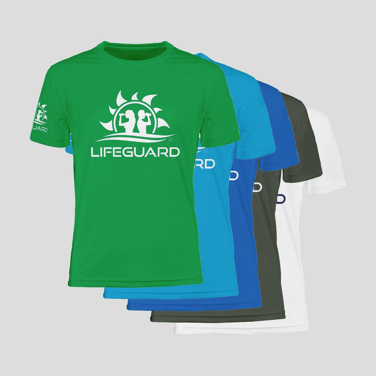 T-shirt maglietta manica corta tessuto tecnico traspirante leggero per sport e tempo libero UOMO Lifeguard