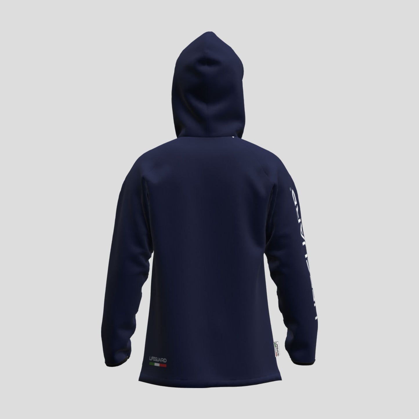 Felpa UNISEX fleece hoodie con zip e cappuccio, felpa per lo sport e il tempo libero per mare montagna outdoor felpa tecnica capo tattico Lifeguard