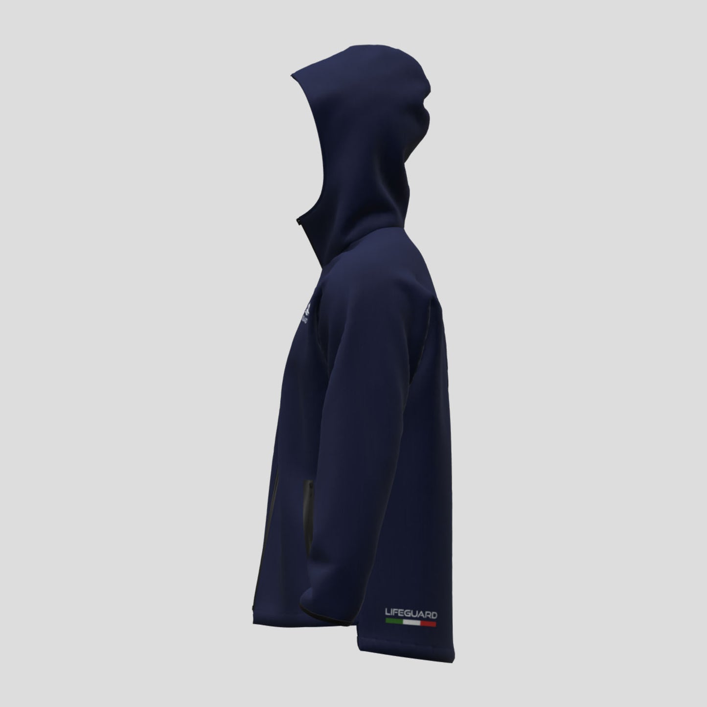 Felpa UNISEX fleece hoodie con zip e cappuccio, felpa per lo sport e il tempo libero per mare montagna outdoor felpa tecnica capo tattico Lifeguard