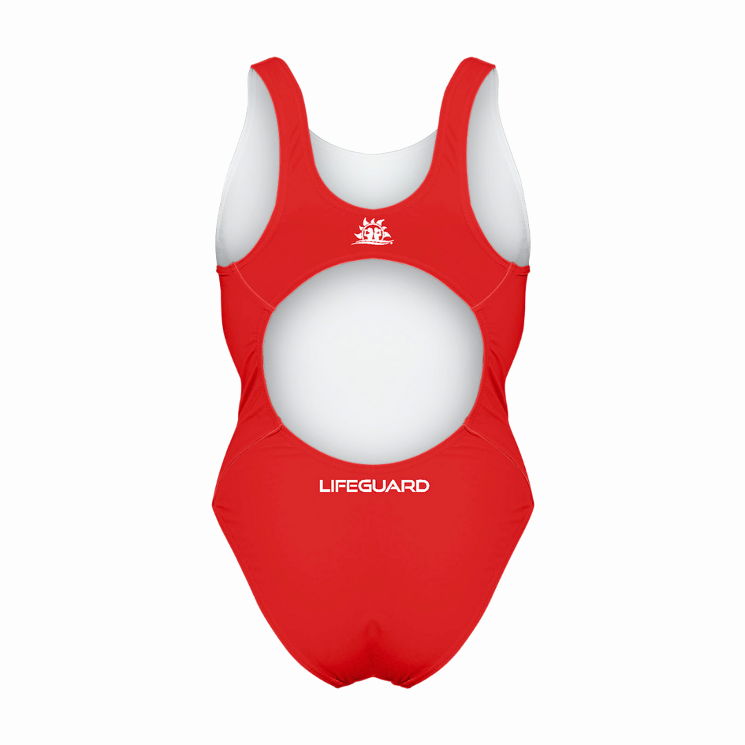 Costume Intero da Bagnino Lifeguard Donna Rosso