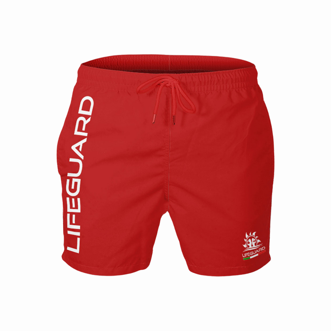 Costume Pantaloncino da Bagnino Lifeguard Uomo Rosso