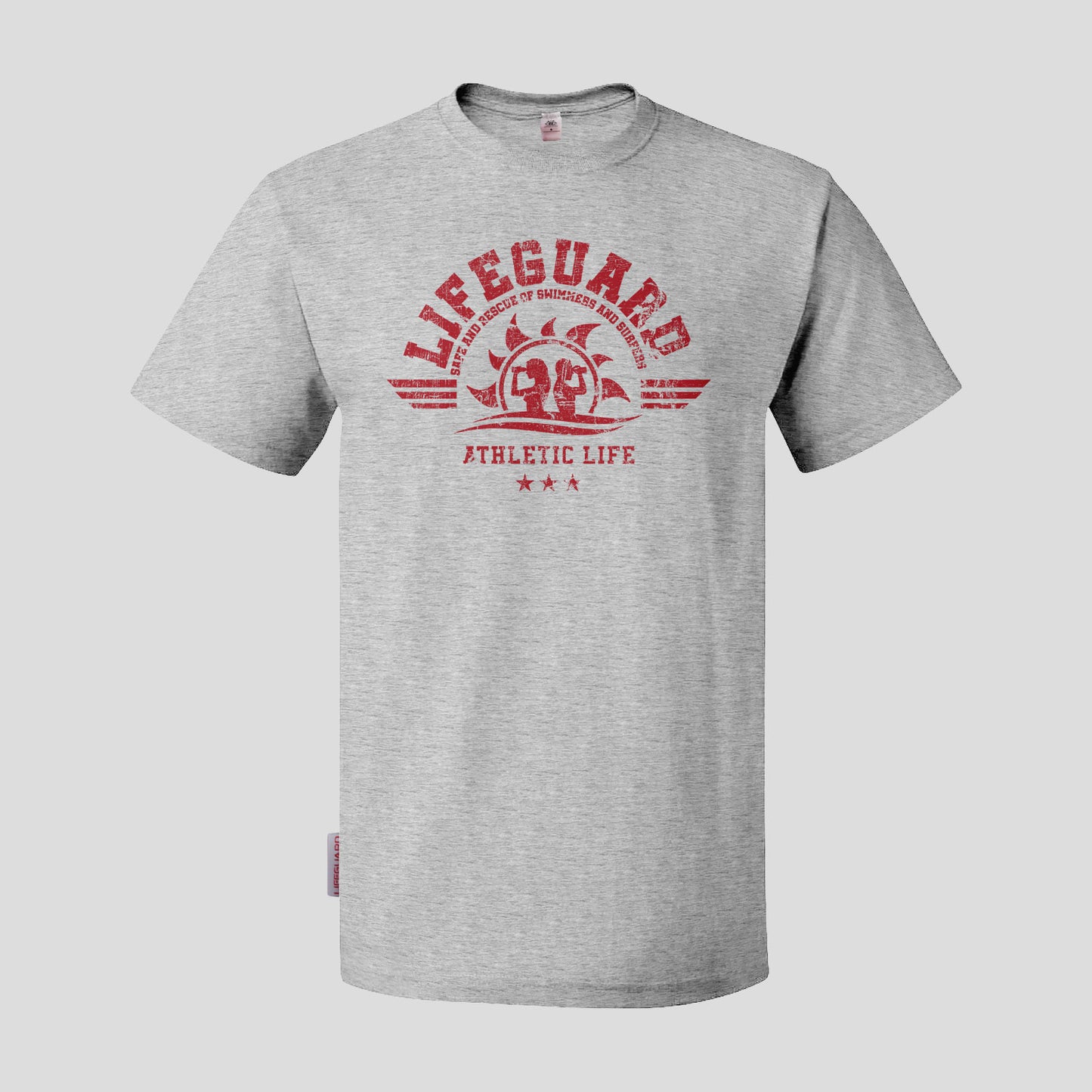 T-shirt UOMO in cotone elastico per sport, lavoro e tempo libero Lifeguard col. grigio melange