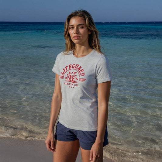 T-shirt Donna Lifeguard Grigio Melange – Cotone Elastico per Sport e Lavoro