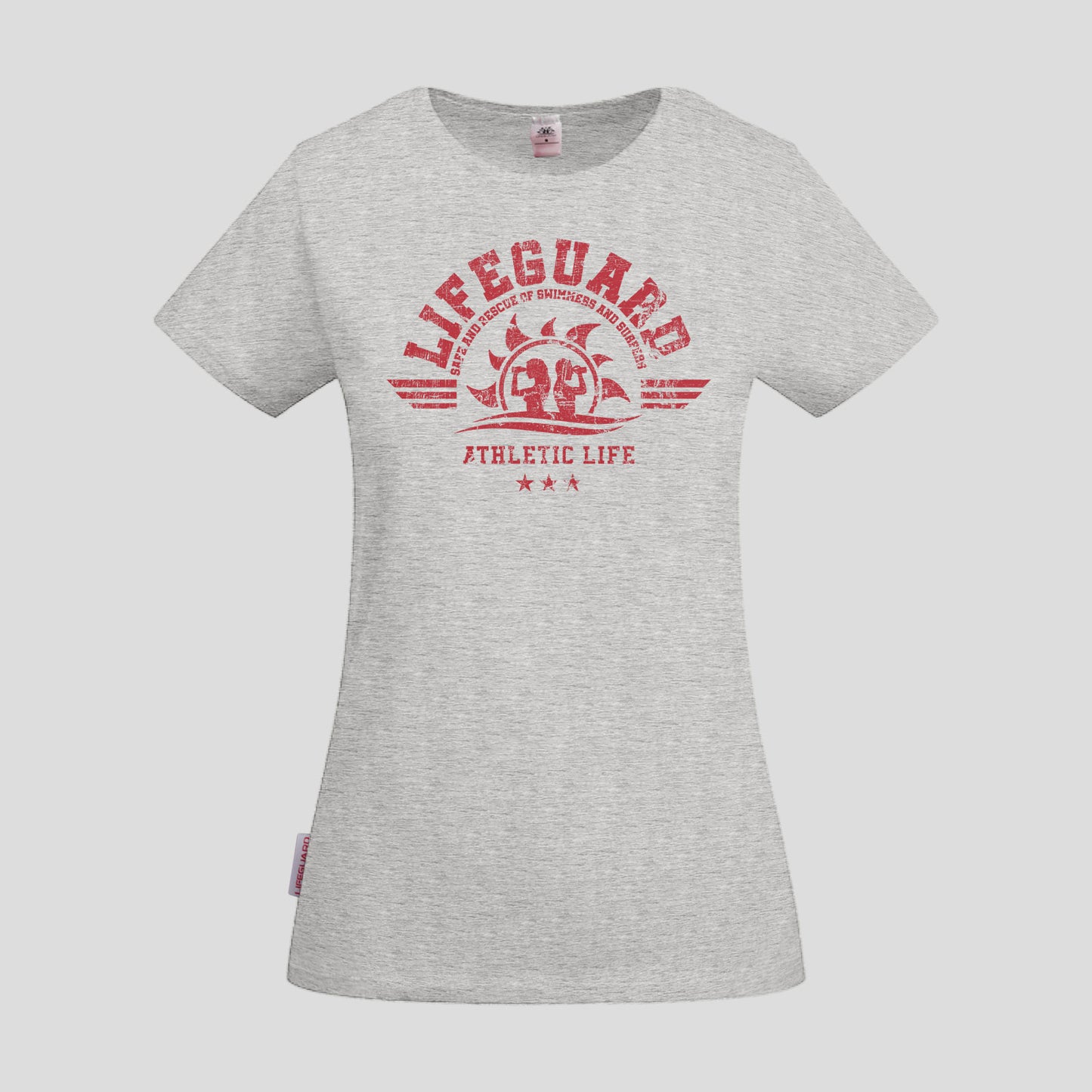 T-shirt Donna in cotone elastico per sport, lavoro e tempo libero Lifeguard col. grigio melange