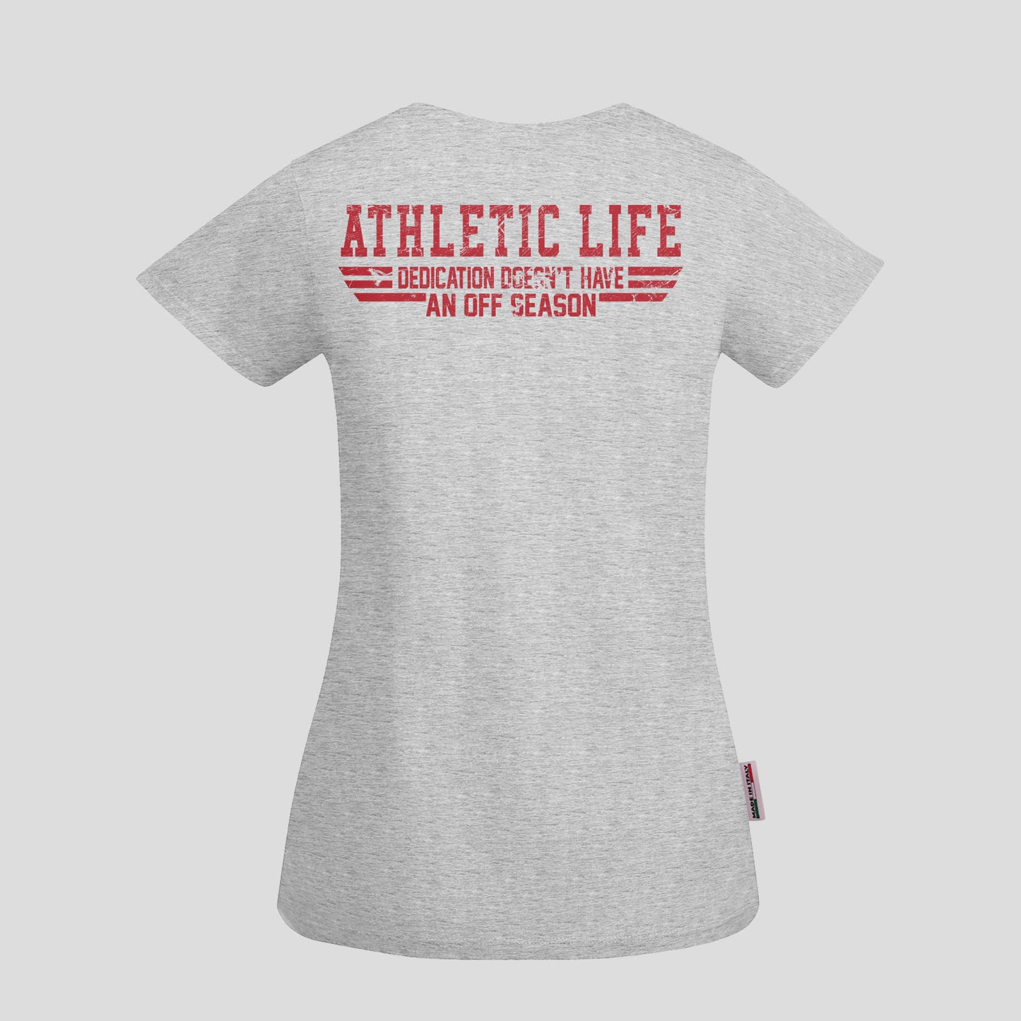 T-shirt Donna in cotone elastico per sport, lavoro e tempo libero Lifeguard col. grigio melange