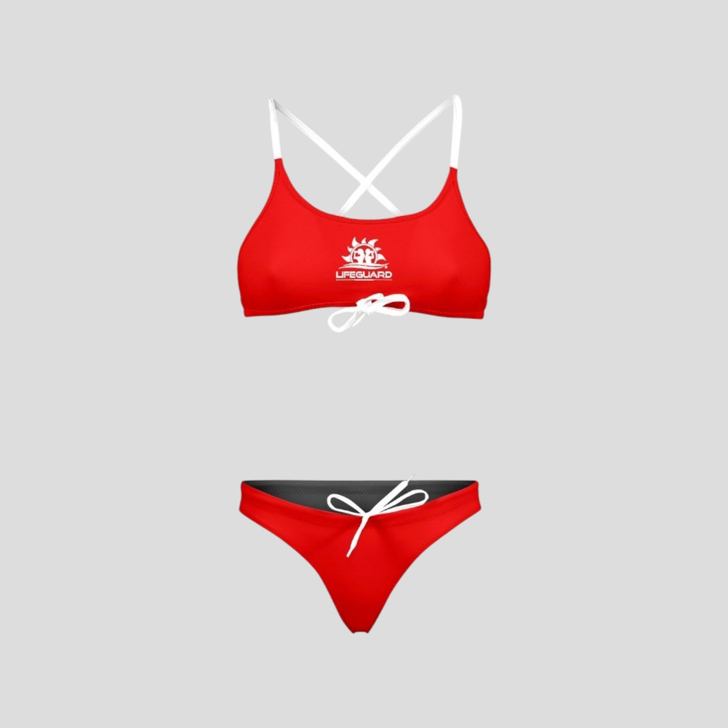 Costume bikini Bagnino di Salvataggio Assistente Bagnanti donna due pezzi Lifeguard