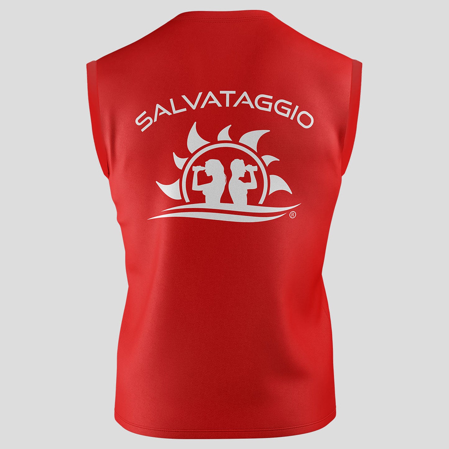 Canotta canottiera smanicata Bagnino di Salvataggio Assistente Bagnanti per lavoro e tempo libero mare e piscina rosso Lifeguatrd