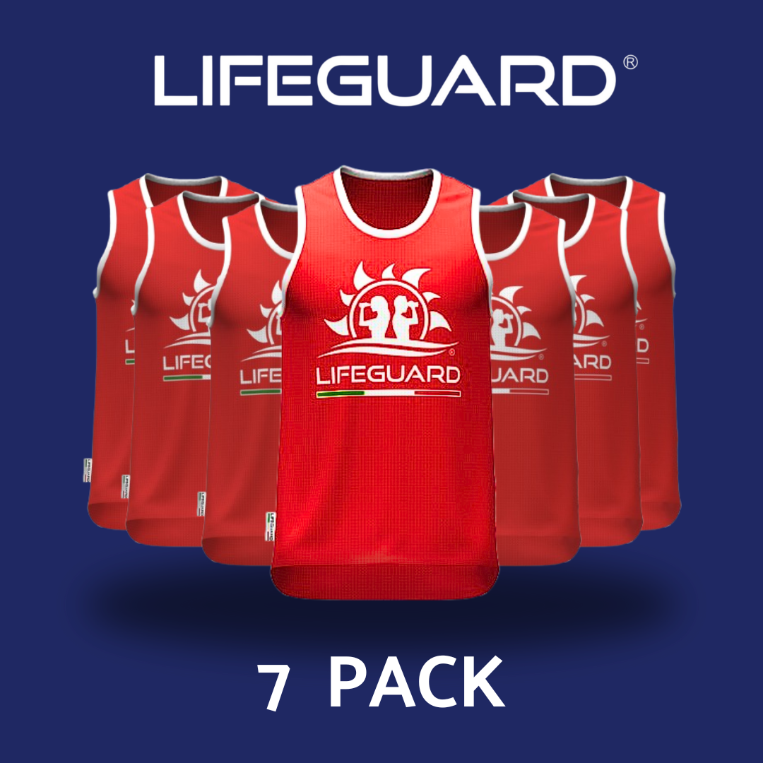 Pacchetto Canotte Tecniche da Bagnino Lifeguard Italia – 7 Pezzi