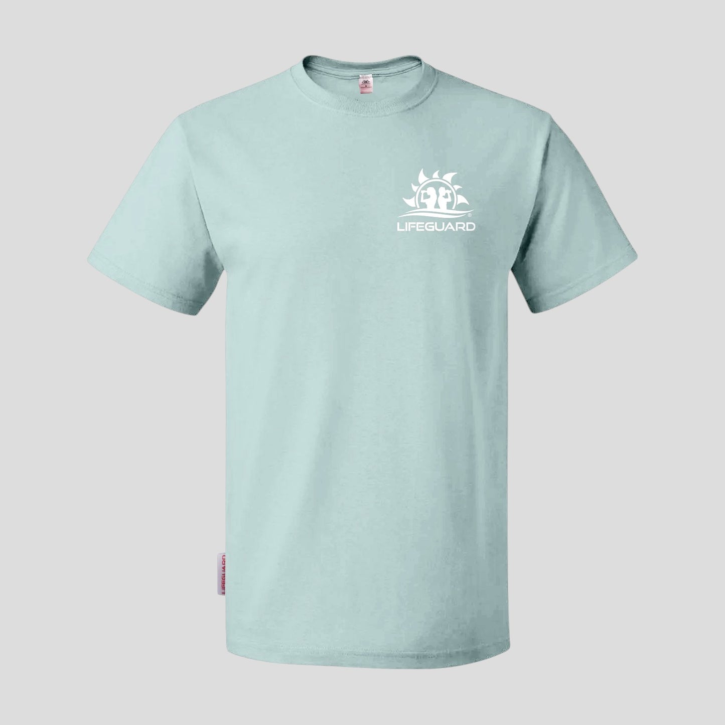 T-shirt Uomo in cotone elastico per sport, lavoro e tempo libero con stampa col. verde salvia