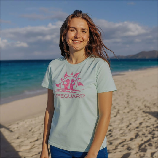 T-shirt Donna Lifeguard Verde Salvia – Cotone Elastico per Lavoro e Sport