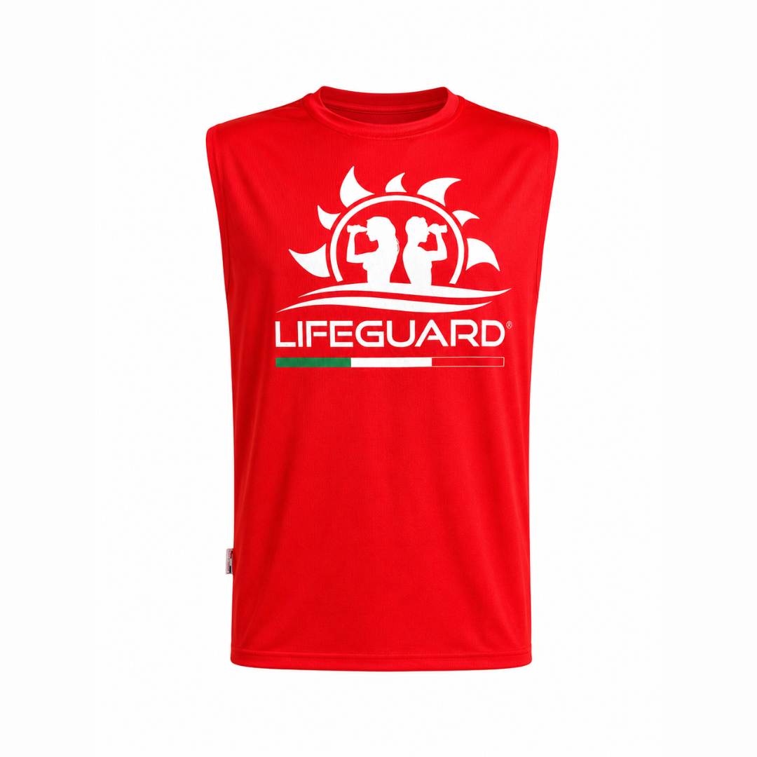 Canotta Smanicata Lifeguard Italia Rossa da Salvataggio – Made in Italy