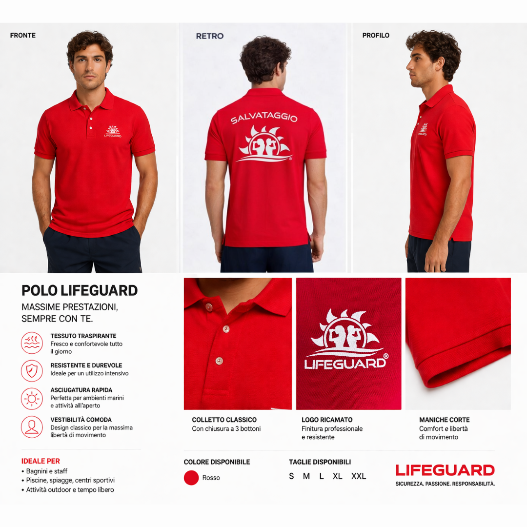 Polo Lifeguard a Maniche Corte uomo