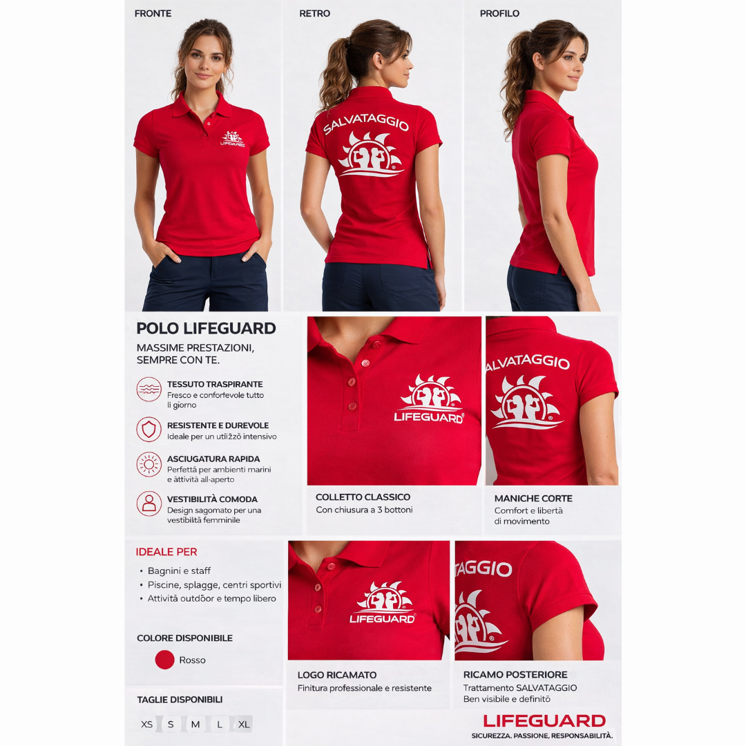 Polo Lifeguard a Maniche Corte Donna