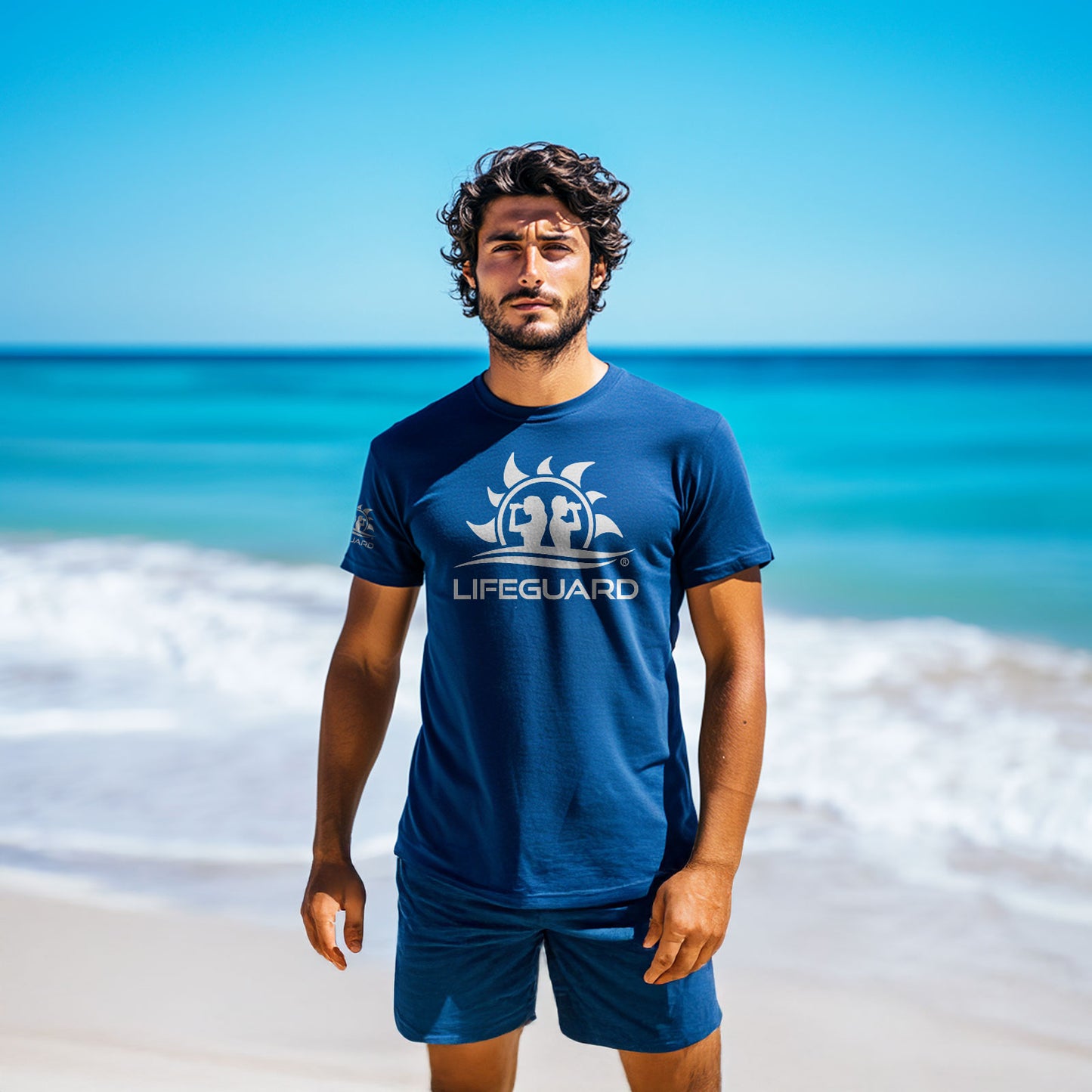 T-shirt maglietta manica corta tessuto tecnico traspirante leggero per sport e tempo libero UOMO Lifeguard