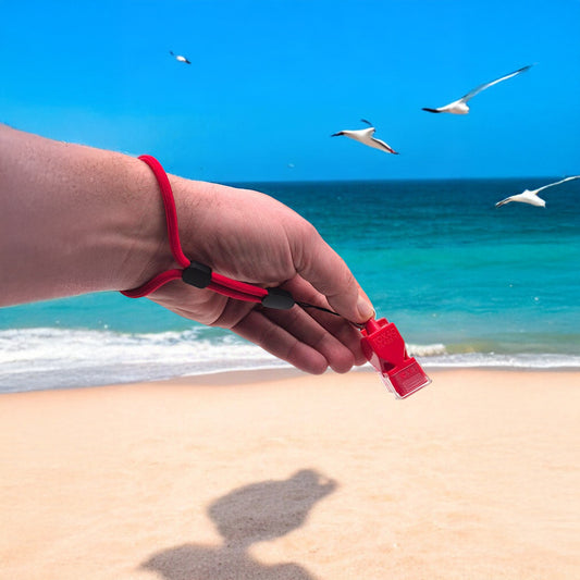 Laccio laccetto polsino bracciale porta fischietto regolabile da polso per bagnino di salvataggio e assistente bagnanti mare e piscina Lifeguard