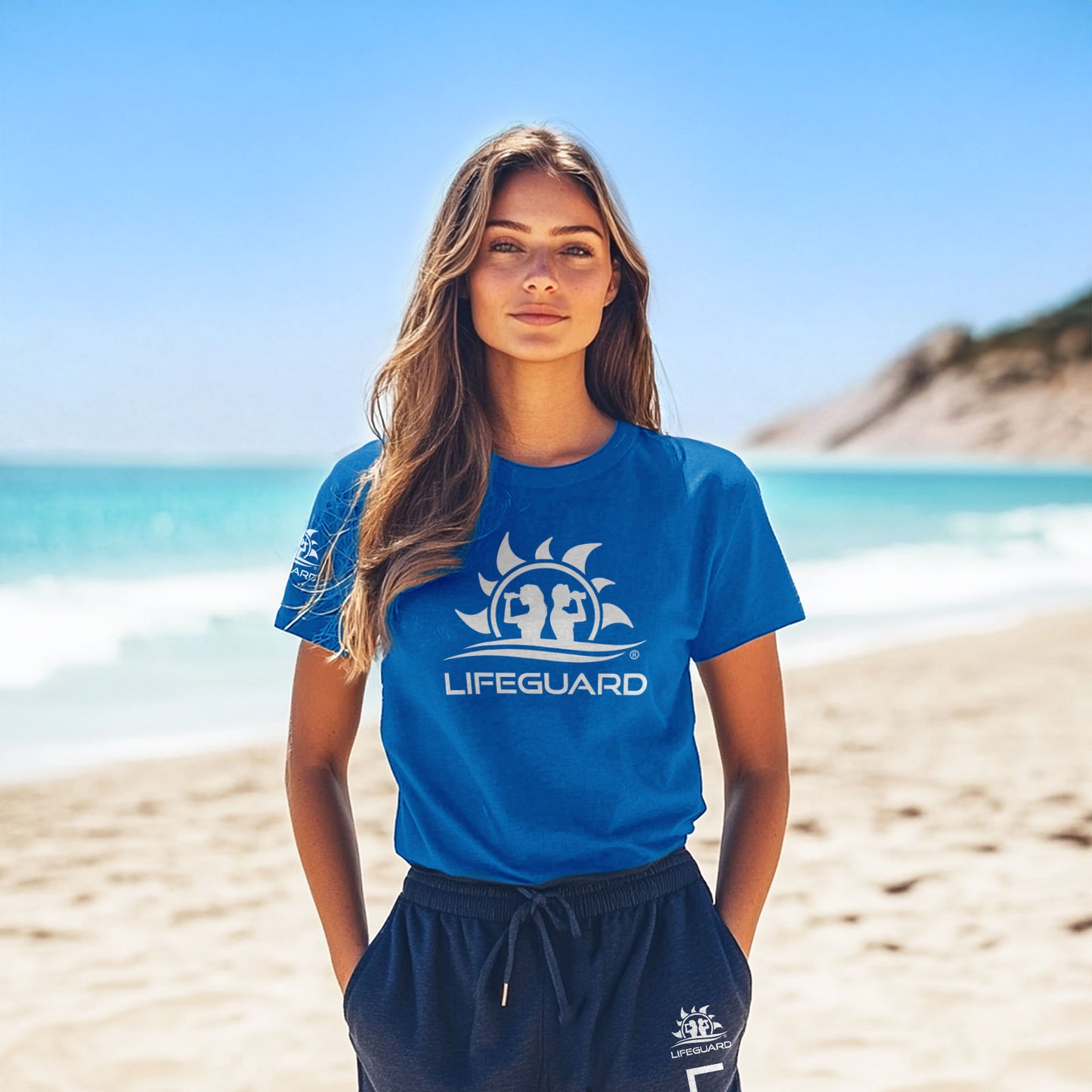 T-shirt maglietta manica corta tessuto tecnico traspirante leggero per sport e tempo libero donna Lifeguard