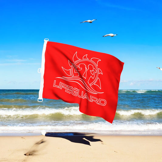 Bandiera per postazione torretta o lido Bagnino di Salvataggio Assistente Bagnanti Lifeguard rossa