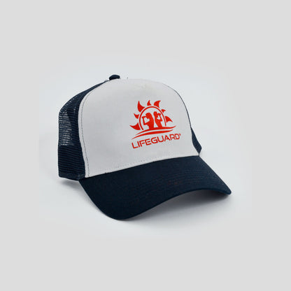 Cappello baseball berretto trucker bagnino di salvataggio assistente bagnanti per lavoro sport e tempo libero mare e piscina Lifeguard  blu e bianco