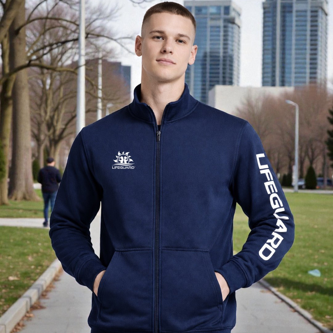 Felpa Zip Lifeguard® in Cotone – Navy