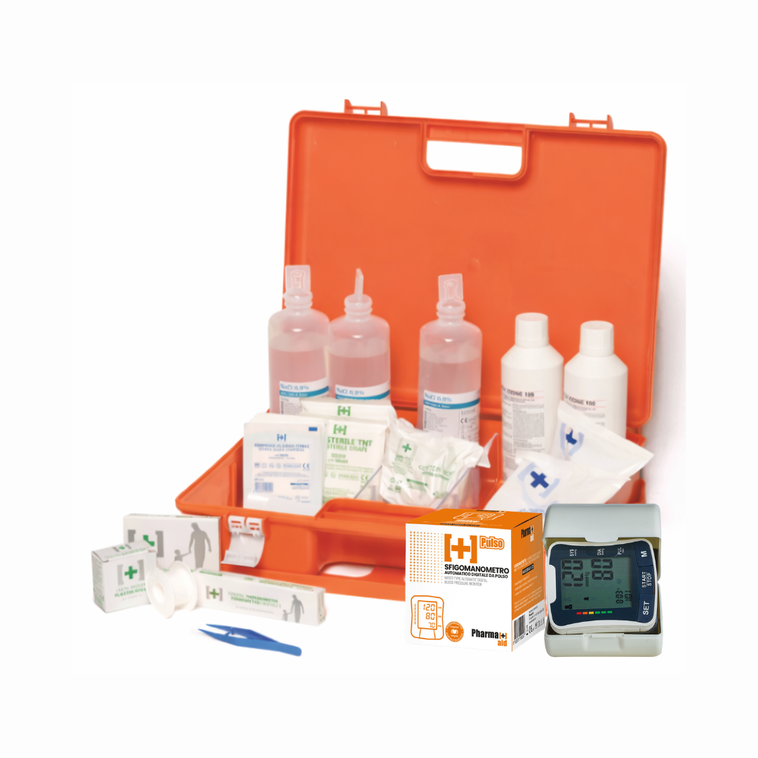 Valigetta Pronto Soccorso Cat. AB con Sfigmomanometro Digitale