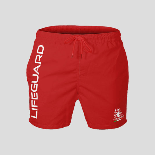 Costume Pantaloncino Boxer bermuda rosso bagnino di salvataggio assistente bagnanti mare e piscina per lavoro sport e tempo libero Lifeguard