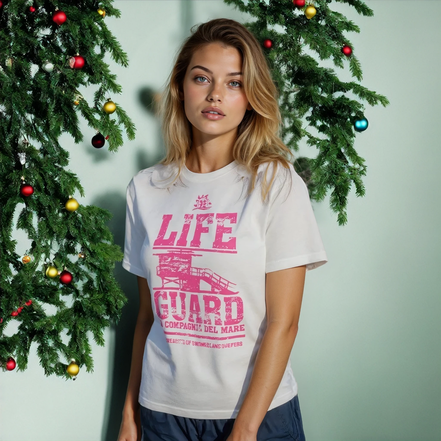 T-shirt Donna Lifeguard Bianca – Cotone Elasticizzato, Manica Corta