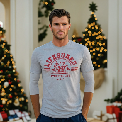 T-shirt Uomo Lifeguard Grigio Melange – Cotone Elastico per Sport e Lavoro