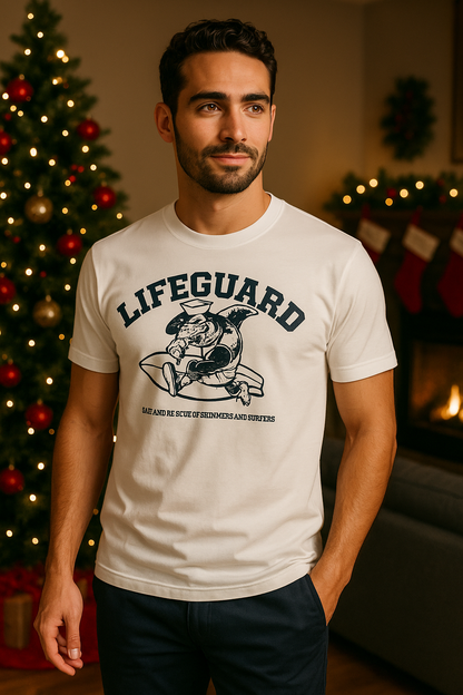 T-shirt Uomo Lifeguard Panna – Cotone Elasticizzato, Stile Casual Sportivo