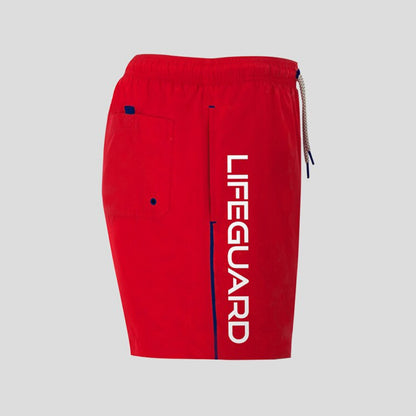 Costume Pantaloncino Boxer bermuda rosso bagnino di salvataggio assistente bagnanti mare e piscina per lavoro sport e tempo libero Lifeguard