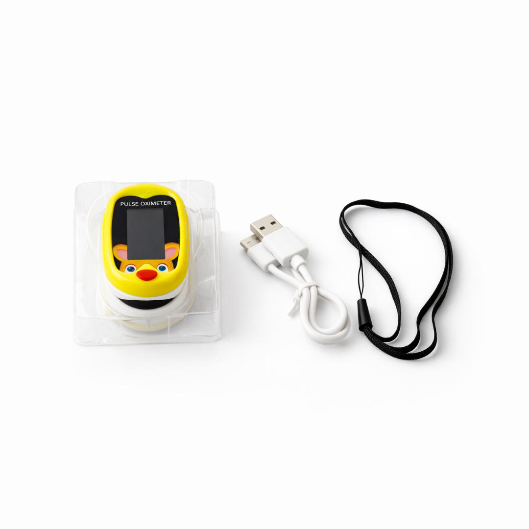 Pulsossimetro pediatrico da dito per bambini con display digitale e ricarica USB