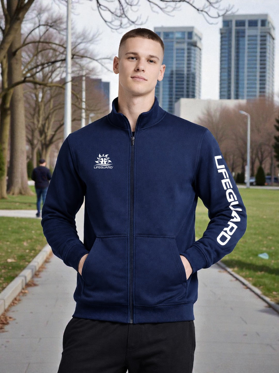 Felpa Zip Lifeguard® in Cotone – Navy